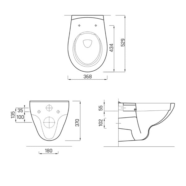 GODART - Cuvette WC suspendu NF sans bride en céramique + abattant frein de chute - Geo - large