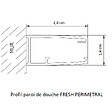 KASSANDRA - Paroi de douche fixe FRESH PERIMETRAL noire verre cannelé 80 cm - vignette