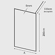KASSANDRA - Paroi de douche fixe FRESH PERIMETRAL noire verre cannelé 110 cm - vignette