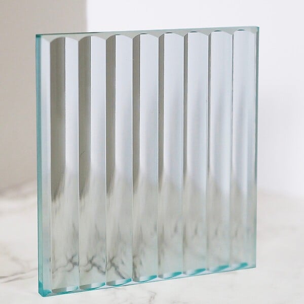 KASSANDRA - Paroi de douche fixe FRESH PERIMETRAL noire verre cannelé 120 cm - large