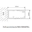 KASSANDRA - Paroi de douche fixe FRESH PERIMETRAL noire verre cannelé 120 cm - vignette