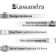 KASSANDRA - Paroi de douche fixe FRESH PERIMETRAL noire verre cannelé 120 cm - vignette