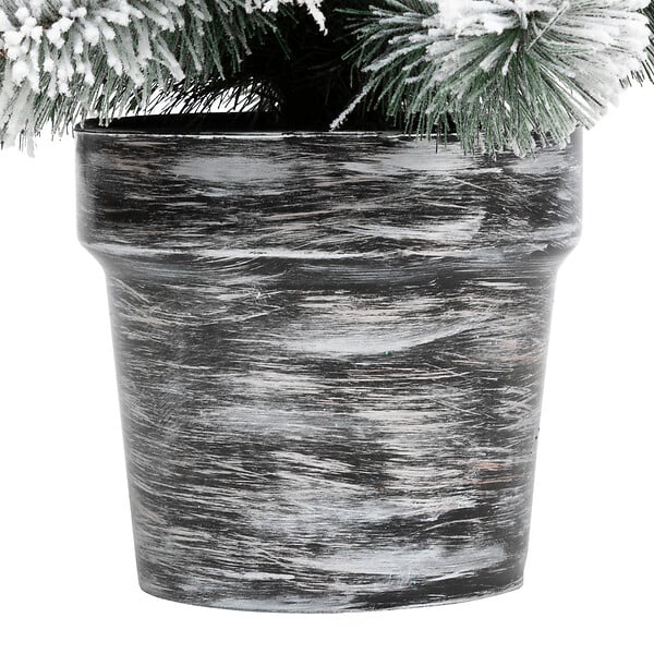FEERIC LIGHTS & CHRISTMAS - Sapin de Noël artificiel Vert Floqué enneigé dans un pot argenté H 70 cm - large