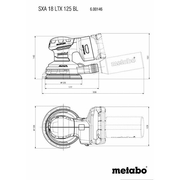 METABO - Ponceuse excentrique 18V SXA 18 LTX 125 BL Pick+Mix METABO coffret metaBOX - large