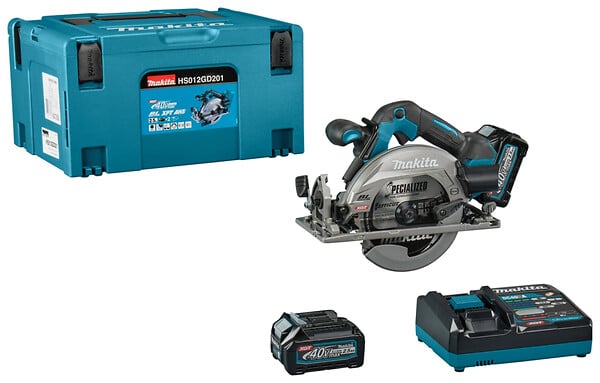 MAKITA - Scie circulaire XGT Scie Ø 165 mm livrée avec 2 batteries 2,5 Ah, 1 Chargeur rapide DC40RA, 1 Coffret Makpac 3 -  - HS012GD201 - large