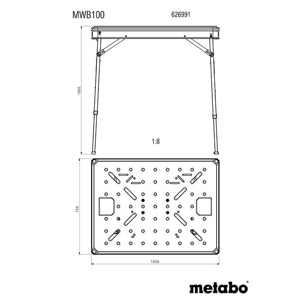 METABO - Table de travail multifonction METABO MWB 100 - large