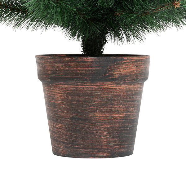 FEERIC LIGHTS & CHRISTMAS - Sapin de Noël artificiel Vert authentique dans un pot cuivré H 100 cm - large