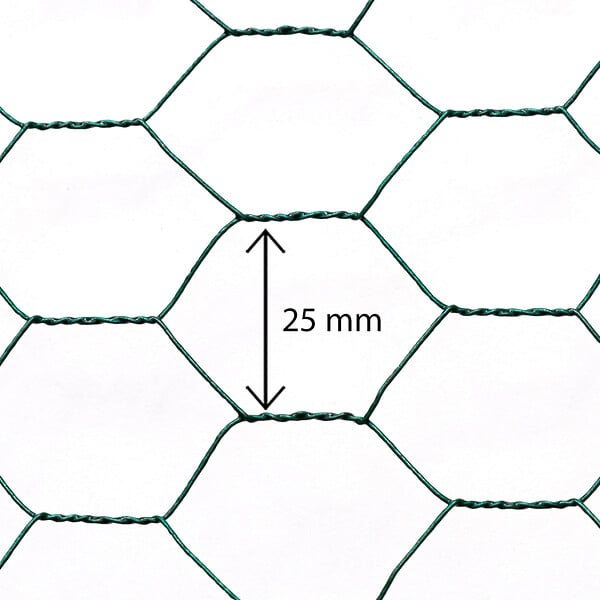 ID MARKET - Grillage pour poules vert 1x25M maille 25mm triple torsion clôture souple jardin animaux - large