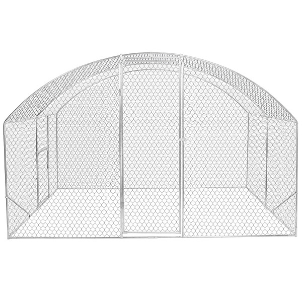 ID MARKET - Enclos poulailler dôme 7,5 m² parc grillagé 3x2,5 M avec porte latérale - large