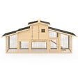 ID MARKET - Poulailler clapier en bois XXL avec pondoir enclos et tiroir à déjections 3 poules - vignette