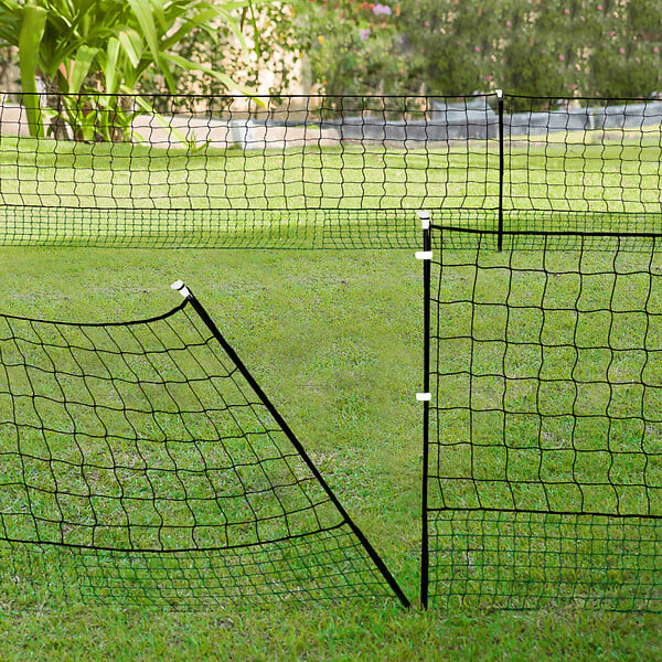 ID MARKET - Kit clôture filet à poules 50 M avec porte 15 piquets double pointe - large