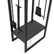 ID MARKET - Range bûches vertical acier noir avec étagère et accessoires H. 170 CM pour cheminée - vignette