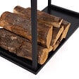 ID MARKET - Range bûches vertical large avec 2 étagères 33 x 66 x 112 cm pour cheminée - vignette