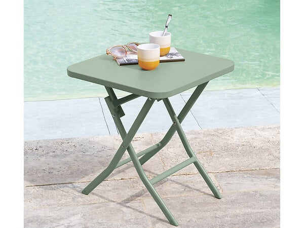 HESPERIDE - Table d'appoint carrée pliante Greensboro Olive - 40 x 40 cm - Hespéride - large