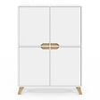 ID MARKET - Meuble de rangement 4 portes HELSINKI scandinave blanc - vignette