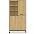 ID MARKET - Buffet haut H. 160 cm DETROIT 3 portes design industriel - vignette