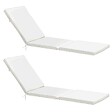 OVIALA - Lot de 2 coussins bain de soleil polyester écru 186 x 53 x 5 cm - Picchu - vignette