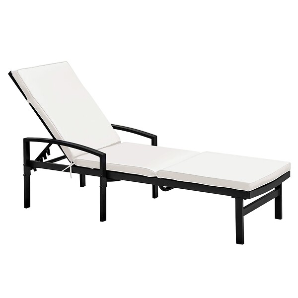 OVIALA - Lot de 2 coussins bain de soleil polyester écru 186 x 53 x 5 cm - Picchu - large