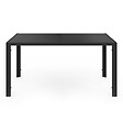 ID MARKET - Salon de jardin MADRID table 150 CM et 6 chaises empilables noir - vignette