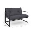 ID MARKET - Salon de jardin bas NAIROBI 6 places en acier gris anthracite - vignette