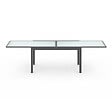 ID MARKET - Salon de jardin MADRID table extensible 135-270 CM et 12 chaises empilables gris anthracite - vignette