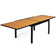ID MARKET - Salon de jardin POLY table extensible 135-270 CM et 12 chaises bois et noir - vignette