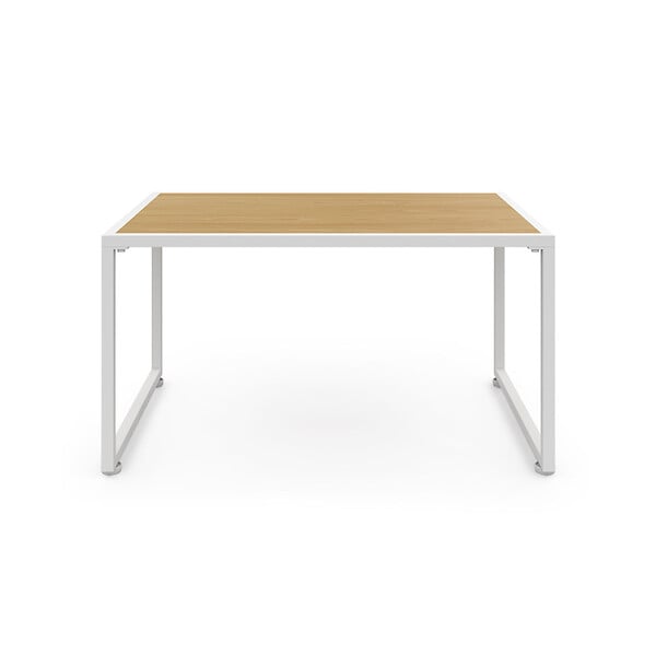 ID MARKET - Salon de jardin bas RIO 4 places structure métal blanc, cordage effet rotin clair et coussins beiges - large
