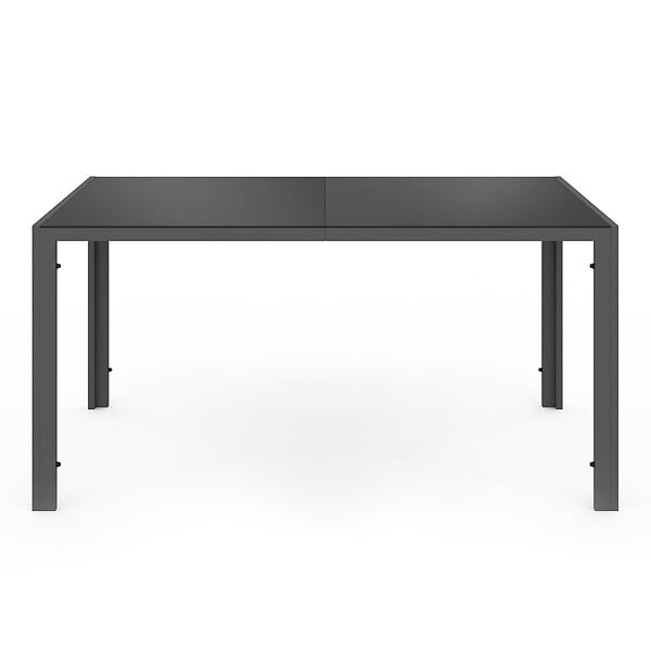ID MARKET - Salon de jardin MADRID table 150 CM et 6 chaises empilables mix color gris, noir et bleu - large
