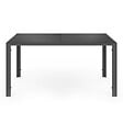 ID MARKET - Salon de jardin MADRID table 150 CM et 6 chaises empilables mix color gris, noir et bleu - vignette