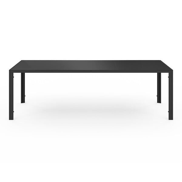 ID MARKET - Salon de jardin MADRID table 240 CM et 10 chaises empilables noir - large