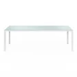 ID MARKET - Salon de jardin MADRID table 240 CM et 10 chaises empilables blanc et beige - vignette