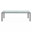 ID MARKET - Salon de jardin MADRID table 240 CM et 10 chaises empilables gris anthracite plateau clair - vignette
