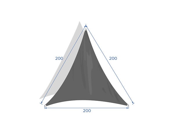 HESPERIDE - Voile d'ombrage triangulaire 2 x 2 x 2 m Curacao - Gris - Hespéride - large