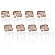 BELIANI - Lot de 8 chaises de jardin avec coussins TACENO Métal Blanc - vignette