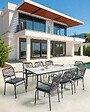 BELIANI - Lot de 8 chaises de jardin avec coussins TACENO Métal Gris - vignette