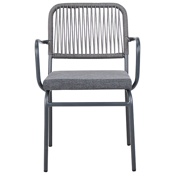 BELIANI - Lot de 8 chaises de jardin avec coussins TACENO Métal Gris - large
