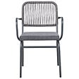 BELIANI - Lot de 8 chaises de jardin avec coussins TACENO Métal Gris - vignette