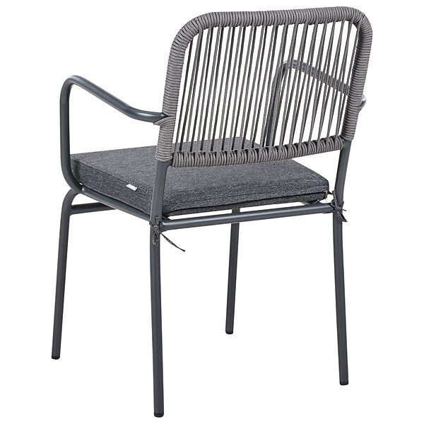 BELIANI - Lot de 8 chaises de jardin avec coussins TACENO Métal Gris - large
