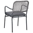 BELIANI - Lot de 8 chaises de jardin avec coussins TACENO Métal Gris - vignette