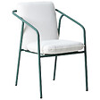 BELIANI - Lot de 4 chaises de jardin avec coussins ASCIANO Métal Vert - vignette