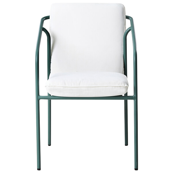 BELIANI - Lot de 4 chaises de jardin avec coussins ASCIANO Métal Vert - large
