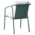 BELIANI - Lot de 4 chaises de jardin avec coussins ASCIANO Métal Vert - vignette