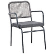 BELIANI - Lot de 4 chaises de jardin avec coussins TACENO Métal Gris - vignette