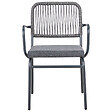 BELIANI - Lot de 4 chaises de jardin avec coussins TACENO Métal Gris - vignette
