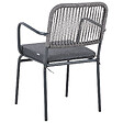 BELIANI - Lot de 4 chaises de jardin avec coussins TACENO Métal Gris - vignette