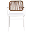 BELIANI - Lot de 4 chaises de jardin avec coussins TACENO Métal Blanc - vignette