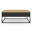 ID MARKET - Table basse plateau relevable rectangulaire convertible en table à manger BOSTON 100 cm design industriel - vignette