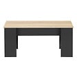 ID MARKET - Table basse plateau relevable rectangulaire TARA bois noir et imitation hêtre - vignette