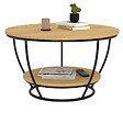 ID MARKET - Table basse filaire double plateau ronde DETROIT 70 cm design industriel - vignette