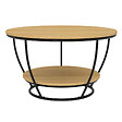 ID MARKET - Table basse filaire double plateau ronde DETROIT 70 cm design industriel - vignette